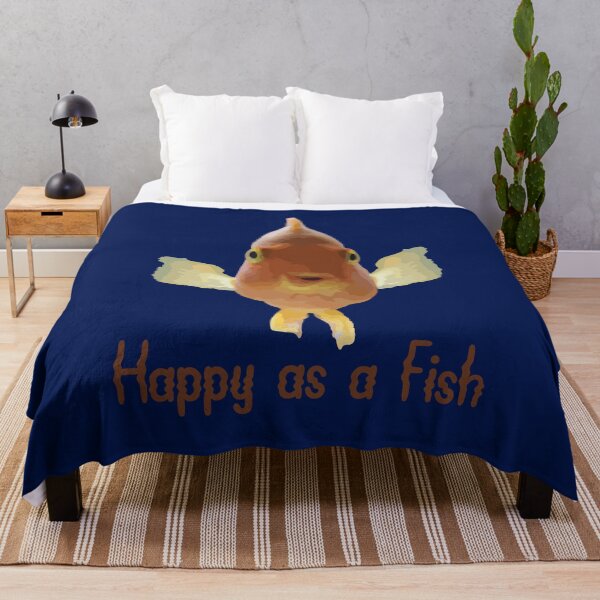 Item preview, Happy as a Fish Cute Illustration designed and sold by Arturo Daniel Garcia Palomo.