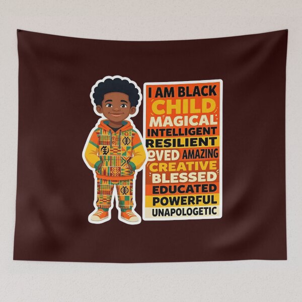 Item preview, I AM BLACK CHILD - African Pattern Hoodie Confidence Design designed and sold by WowDezign.