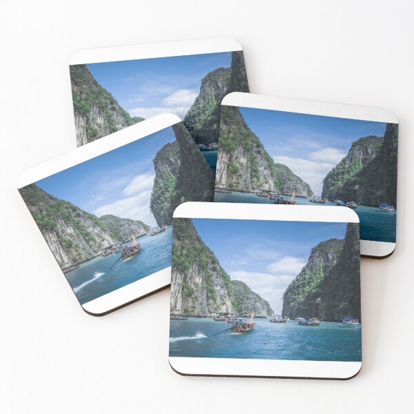 Item preview, Phi Phi Islands Thailand – Tropical Lagoon with Longtail Boats designed and sold by StanMcCrow.