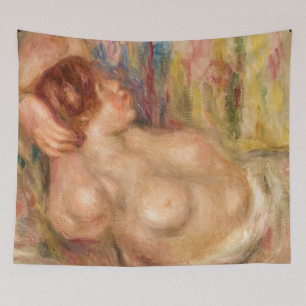 Item preview, Femme a La Poitrine Nue Endormie by Pierre-Auguste Renoir: Impressionist Nude Poster designed and sold by artofuniverse.