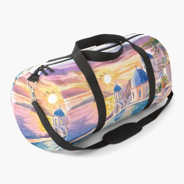 Item preview, Santorini Oia Blue Domes Travel Art with Infinity Pool View designed and sold by artshop77.