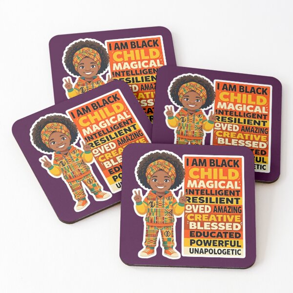 Item preview, I AM BLACK CHILD - African Girl with Head Wrap Peace Sign Design designed and sold by WowDezign.