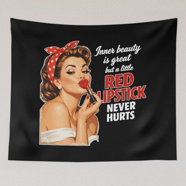 Item preview, Pin-Up Girl Retro Design: Red Lipstick & Saying designed and sold by Pineapple-Tree.
