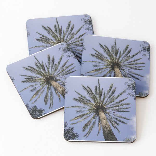 Item preview, Looking Up At A Tall Palm Tree With Radiating Fronds Against A Blue Sky designed and sold by Nmallia.