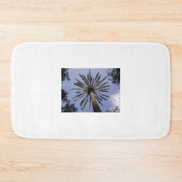 Item preview, Looking Up At A Tall Palm Tree With Radiating Fronds Against A Blue Sky designed and sold by Nmallia.