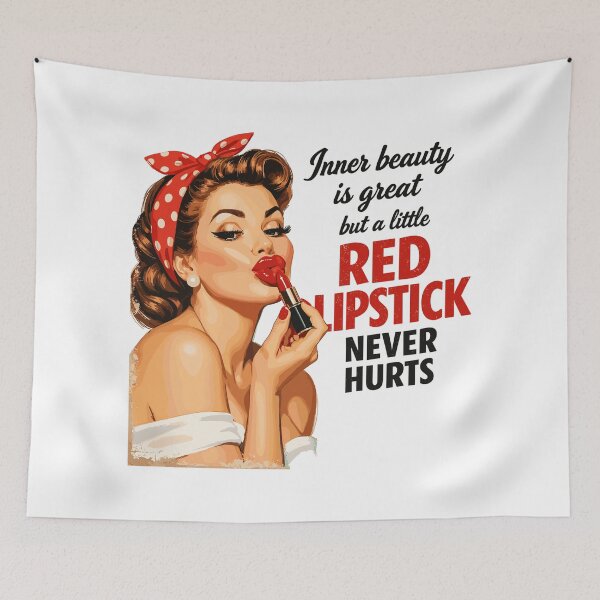 Item preview, Pin-Up Girl Retro Design: Red Lipstick & Saying designed and sold by Pineapple-Tree.