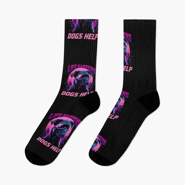 Item preview, Life Happens Dogs Help Vaporwave Dog designed and sold by LunaMagicStudio.