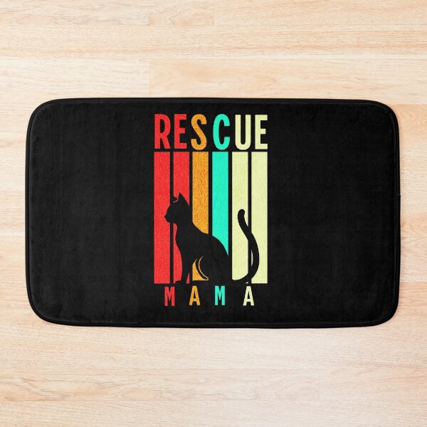 Item preview, Rescue Mama — Retro Cat Rescue Mom Gift Cat Lover Vintage Stripe Design designed and sold by Winarrts.
