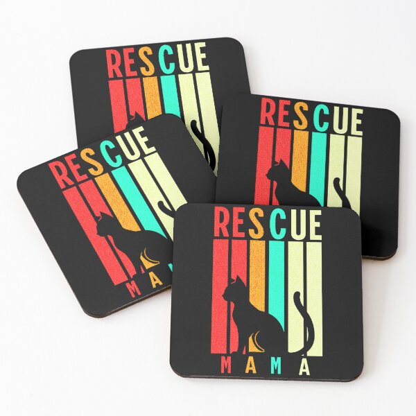Item preview, Rescue Mama — Retro Cat Rescue Mom Gift Cat Lover Vintage Stripe Design designed and sold by Winarrts.