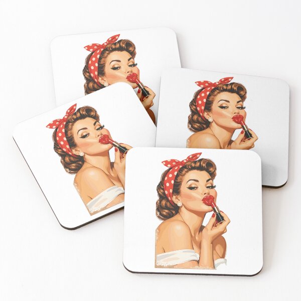 Item preview, Pin-Up Girl Retro Vintage Style: Red kissing lips designed and sold by Pineapple-Tree.