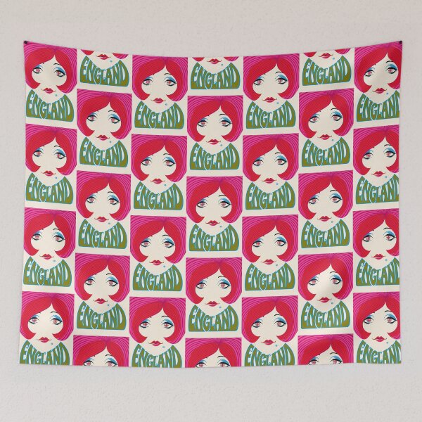Item preview, Retro England psychedelic poster/sticker. designed and sold by PIXEL POP DESIGNS - Beyond the Norm!.