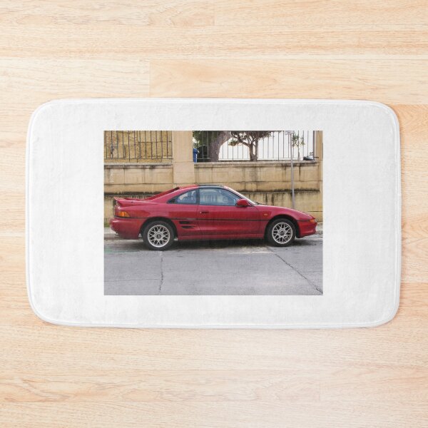 Item preview, Red Sports Coupe Parked On Urban Street Side View With Alloy Wheels And Rear Spoiler designed and sold by Nmallia.