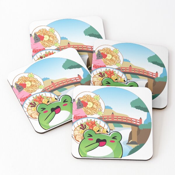 Item preview, Japanese Picnic by the Bridge with Cat and Frog designed and sold by Kanniax.