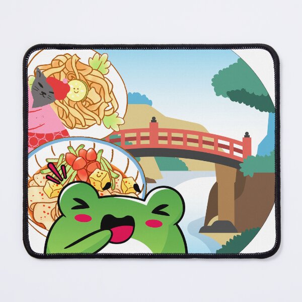 Item preview, Japanese Picnic by the Bridge with Cat and Frog designed and sold by Kanniax.