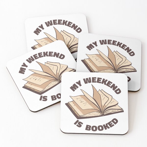 Item preview, My Weekend is Booked - Cozy Bookworm Illustration designed and sold by JossDesign15.