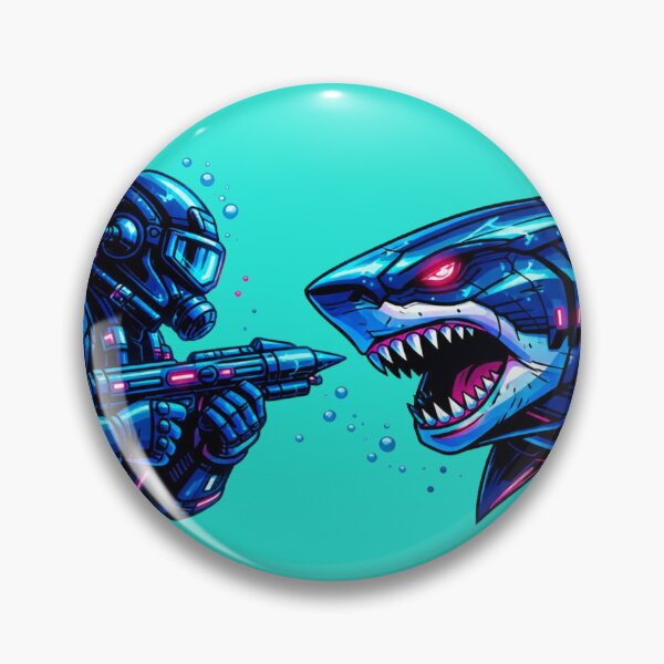 Artikelvorschau, Cyberpunk Digital Shark Hunter entworfen und verkauft von Thaivi Design.