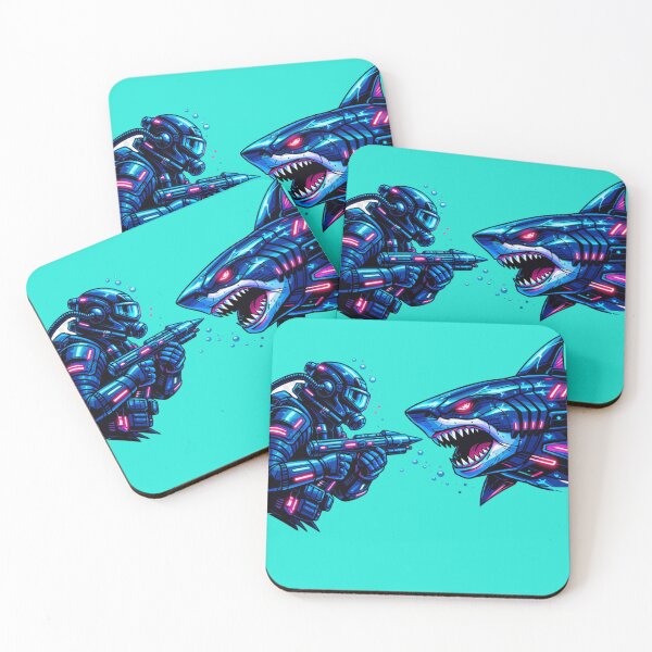 Item preview, Cyberpunk Digital Shark Hunter designed and sold by Thaivi Design.