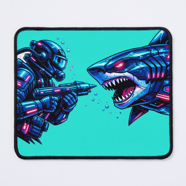 Item preview, Cyberpunk Digital Shark Hunter designed and sold by Thaivi Design.