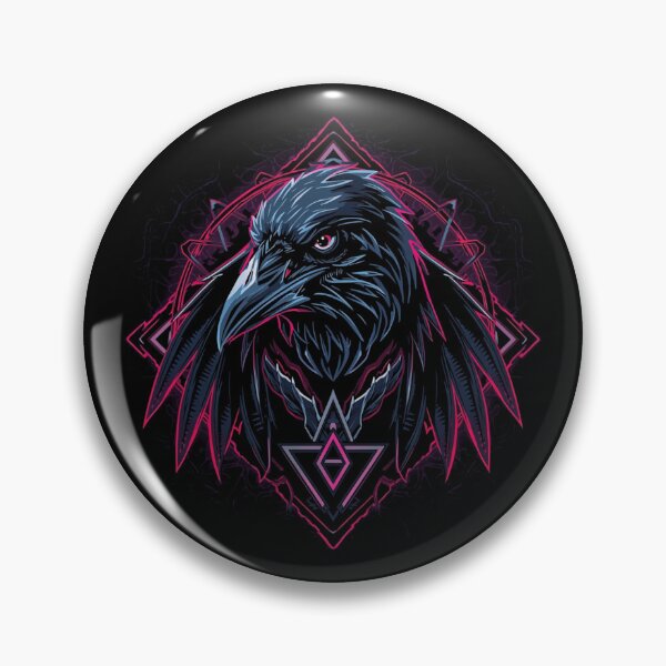 Item preview, Cyber Gothic Raven – Geometric Neo-Traditional Crow Art designed and sold by Cindralith.