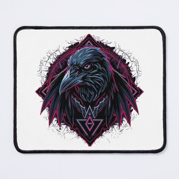 Item preview, Cyber Gothic Raven – Geometric Neo-Traditional Crow Art designed and sold by Cindralith.