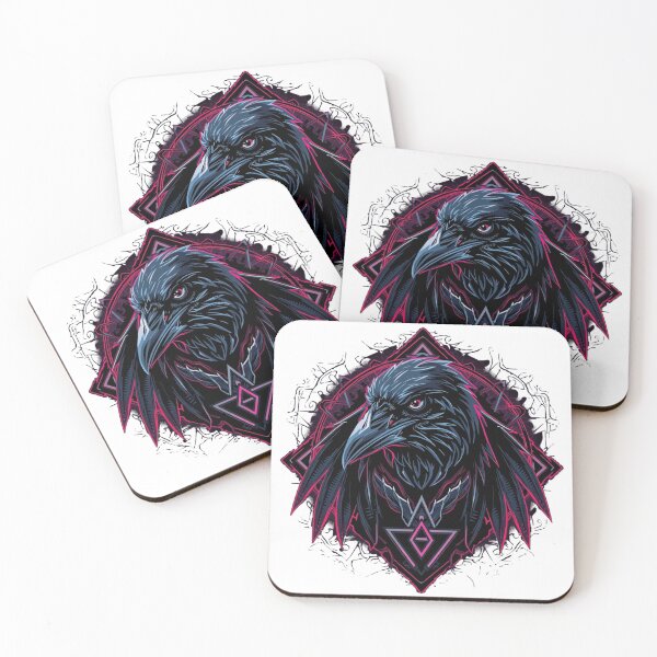 Item preview, Cyber Gothic Raven – Geometric Neo-Traditional Crow Art designed and sold by Cindralith.