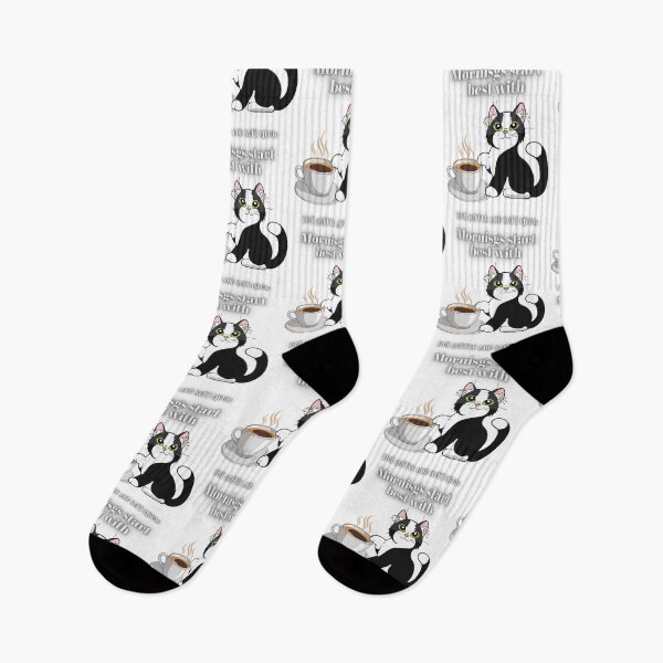 Item preview, Mornings Start Best With Hot Coffee And Cat. designed and sold by Dinasshop.