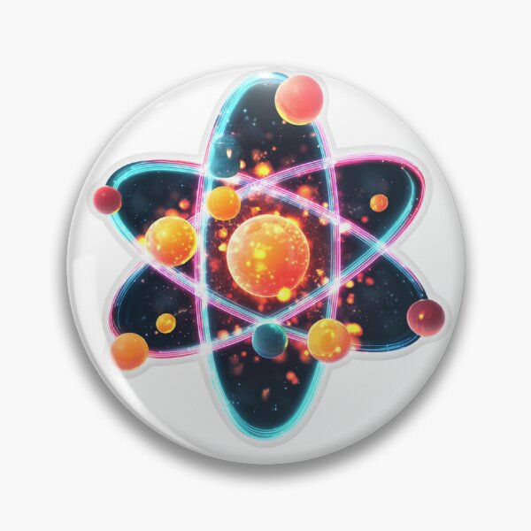 Item preview, Neon Atom Structure – Futuristic Science Aesthetic Physics Art Sticker designed and sold by GabrielTheMaker.