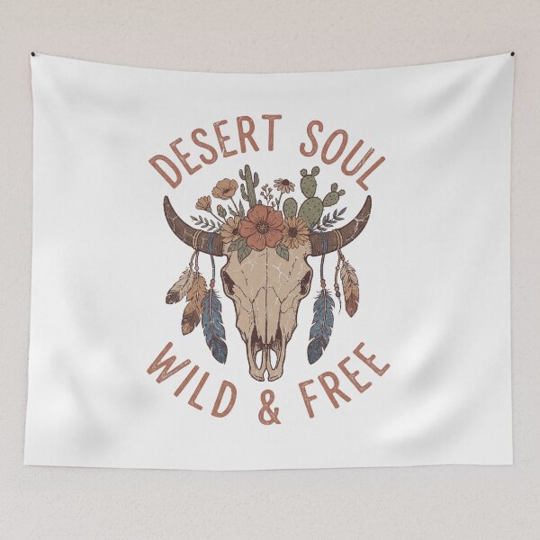 Item preview, Desert Soul Boho Floral Cow Skull Western Graphic designed and sold by world_iteration.