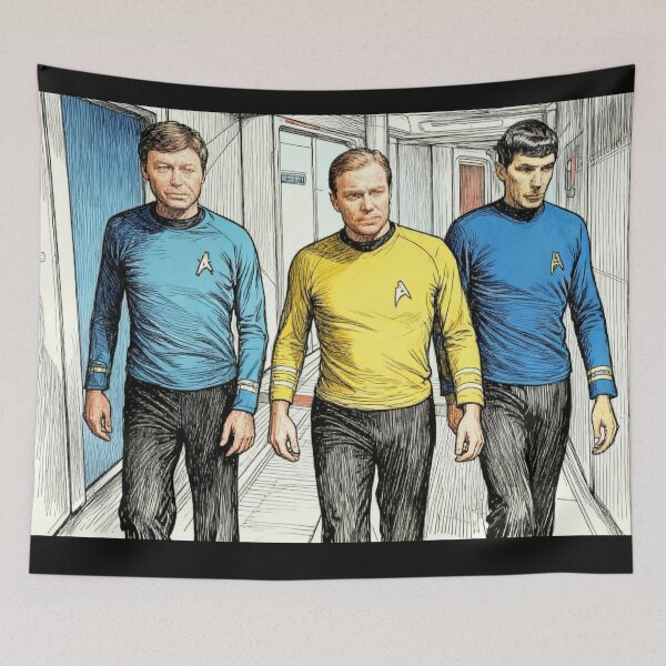 Item preview, Captain Kirk, Spock, and Scotty designed and sold by sid1802.