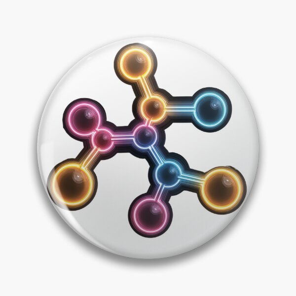 Item preview, Neon Molecule Structure – Futuristic Chemistry Science Aesthetic Sticker designed and sold by GabrielTheMaker.