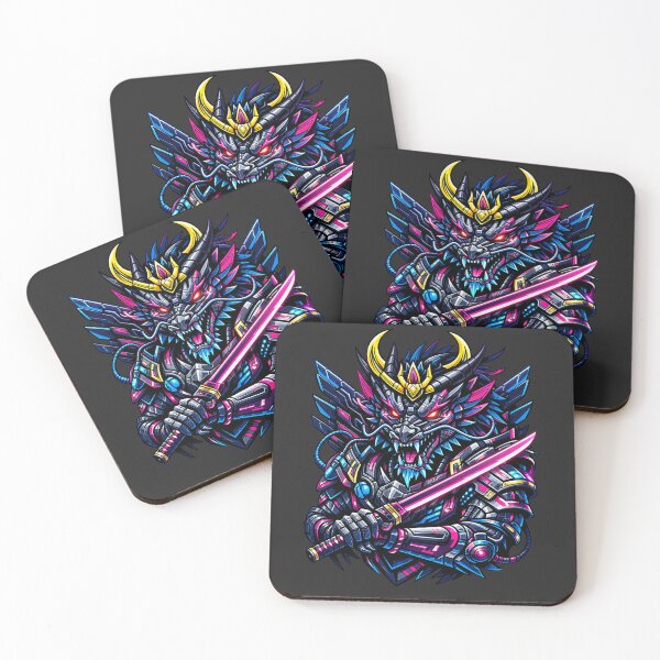 Item preview, Neon Tech Samurai Dragon Warrior designed and sold by Thaivi Design.