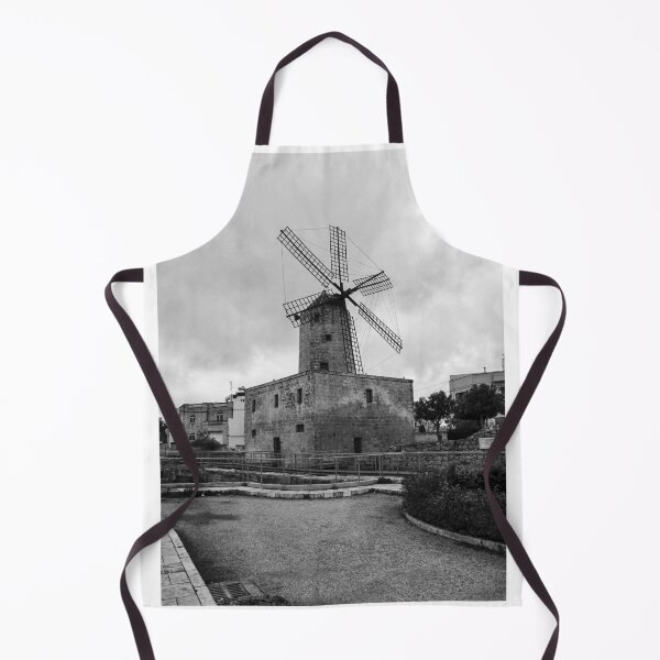 Item preview, Historic Stone Windmill With Large Sails Against Moody Sky in Urban Mediterranean Setting designed and sold by Nmallia.