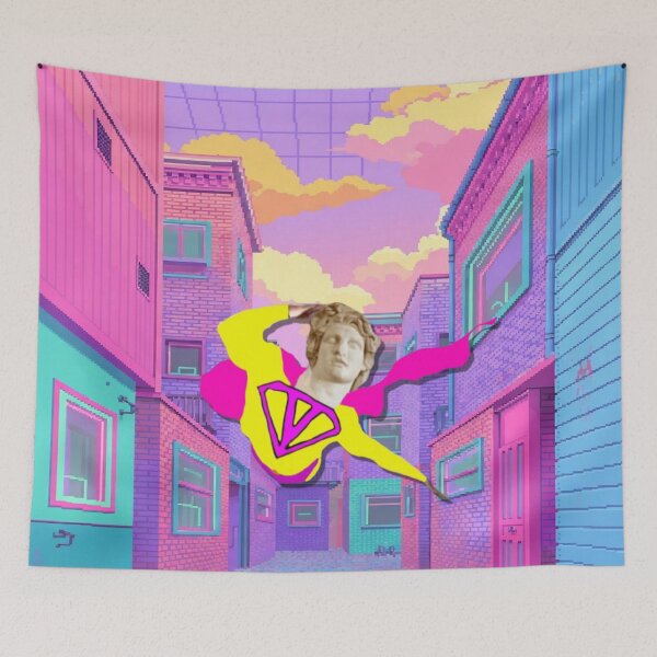 Item preview, Vaporwave Man Pixel Art alleyway T-shirt design designed and sold by SamiVaporStudio.