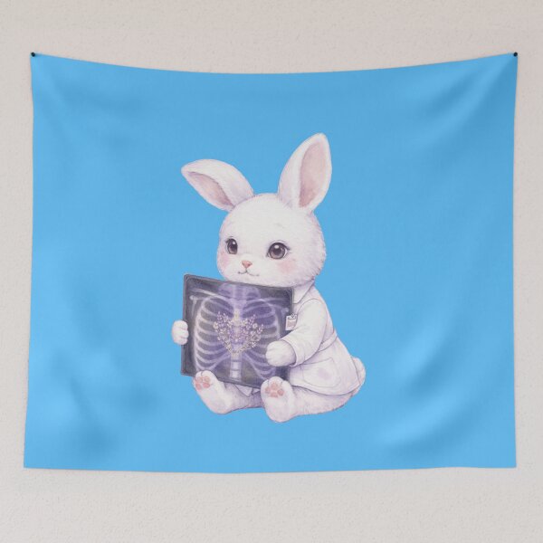 Item preview, Cute Radiology Bunny with X-Ray Film – Medical Illustration designed and sold by med-lavender-ee.