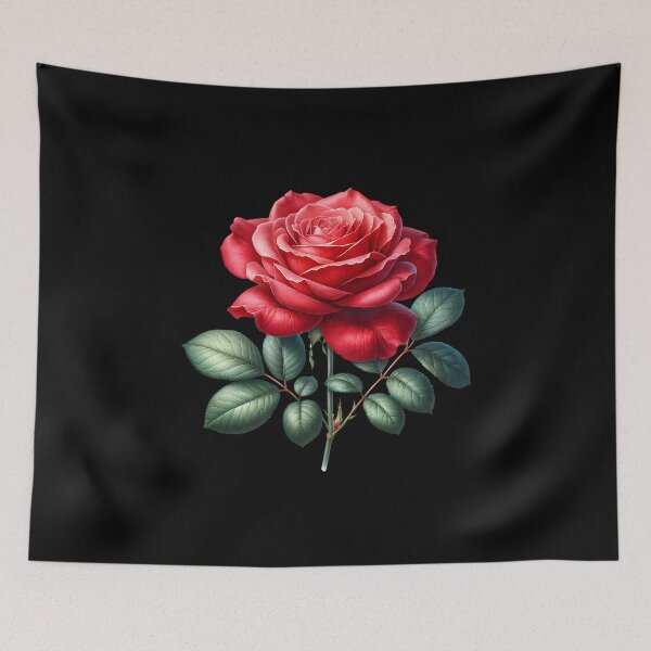 Item preview, Vintage Red Rose Illustration – Romantic Flower Art designed and sold by artedigital99.