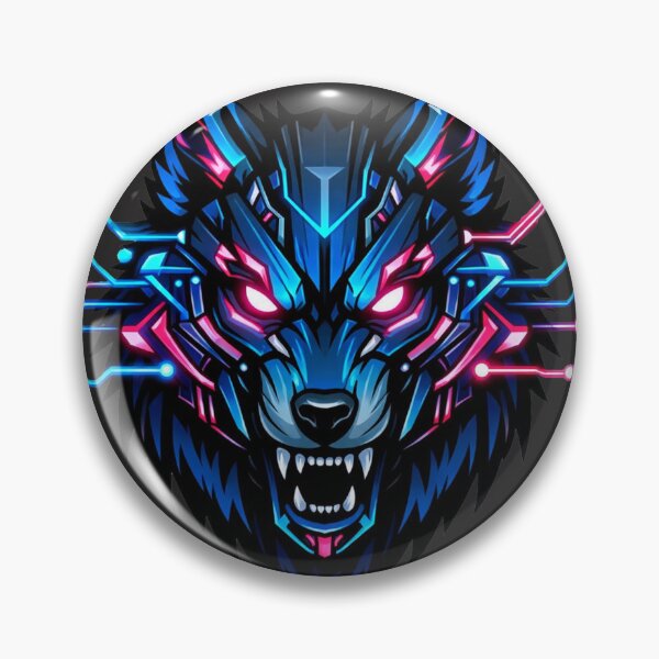 Item preview, Electric Neon Cyberpunk Wolf Head designed and sold by Thaivi Design.