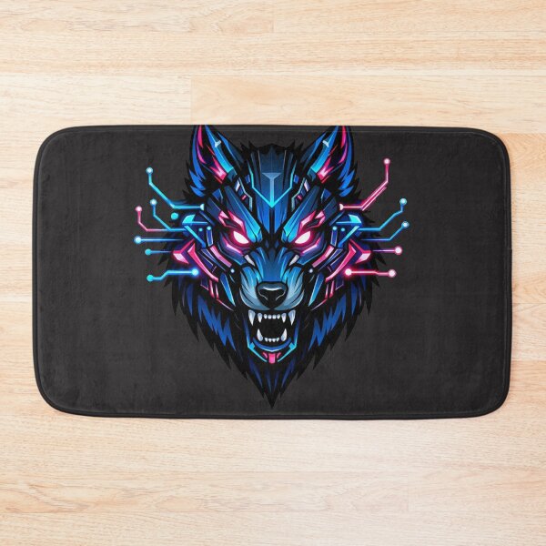 Item preview, Electric Neon Cyberpunk Wolf Head designed and sold by Thaivi Design.