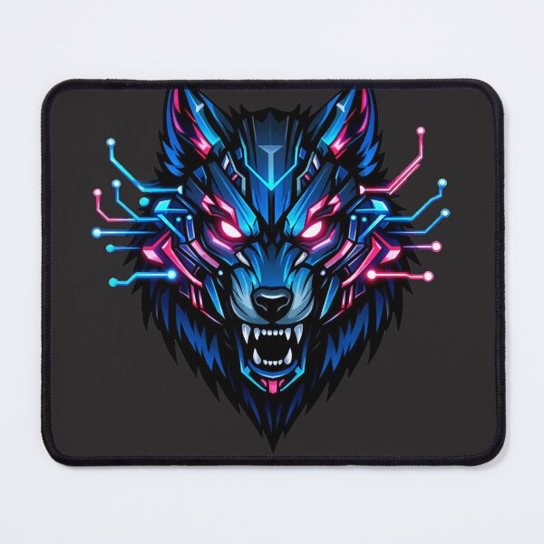 Item preview, Electric Neon Cyberpunk Wolf Head designed and sold by Thaivi Design.