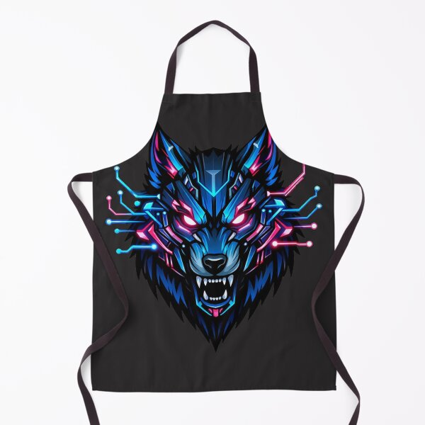 Item preview, Electric Neon Cyberpunk Wolf Head designed and sold by Thaivi Design.