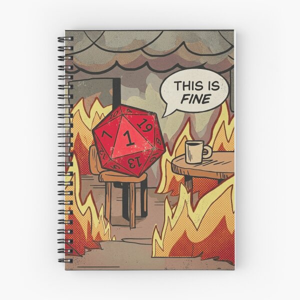 Item preview, DND RPG Funny Critical failure: This is Fine Meme, Natural One. designed and sold by DungeonAtelier.