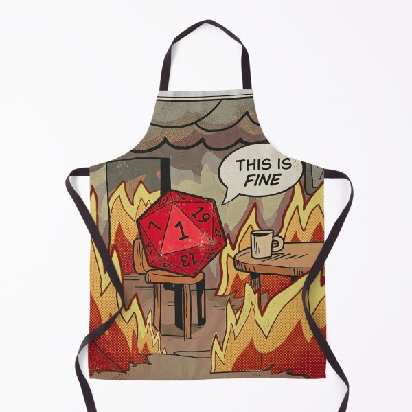 Item preview, DND RPG Funny Critical failure: This is Fine Meme, Natural One. designed and sold by DungeonAtelier.