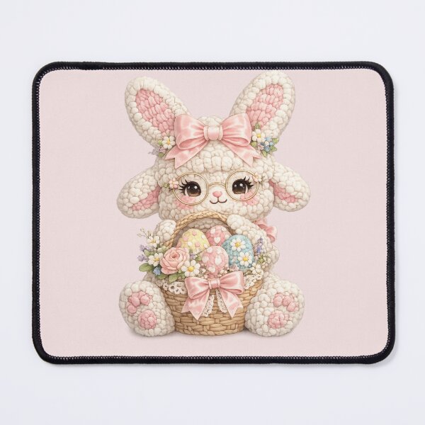 Item preview, Coquette Crochet Easter Bunny With Basket Amigurumi designed and sold by DigitalMomy.