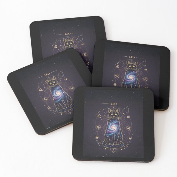 Item preview, Leo Zodiac Cat – Celestial Astrology Cat, Cosmic Galaxy Cat Illustration designed and sold by saphira-art.