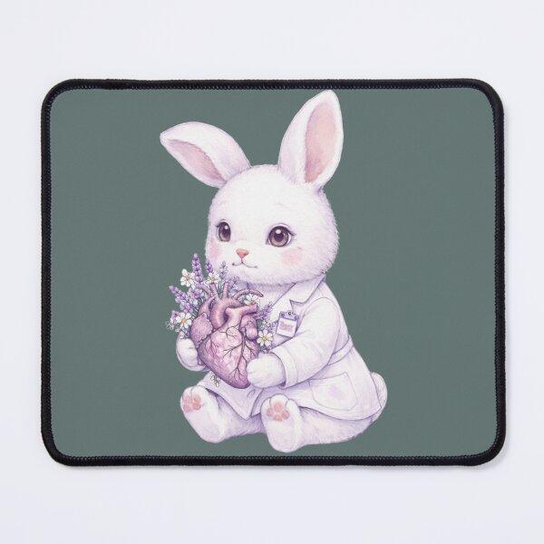 Item preview, Cardiology Bunny with Anatomical Heart – Cute Medical Illustration designed and sold by med-lavender-ee.