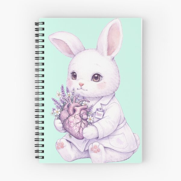 Item preview, Cardiology Bunny with Anatomical Heart – Cute Medical Illustration designed and sold by med-lavender-ee.