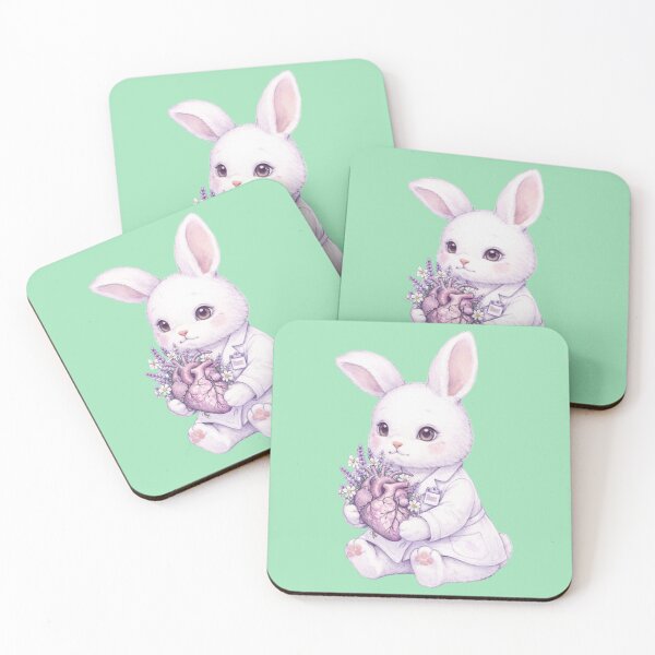 Item preview, Cardiology Bunny with Anatomical Heart – Cute Medical Illustration designed and sold by med-lavender-ee.