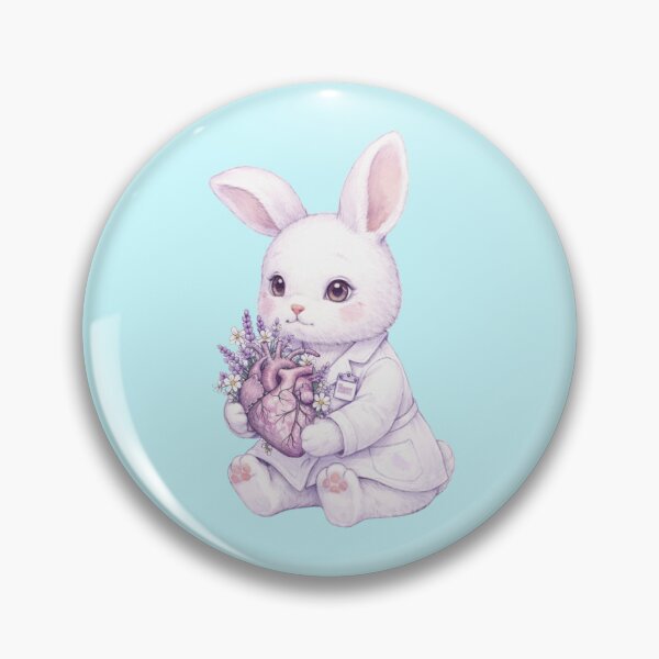 Item preview, Cardiology Bunny with Anatomical Heart – Cute Medical Illustration designed and sold by med-lavender-ee.