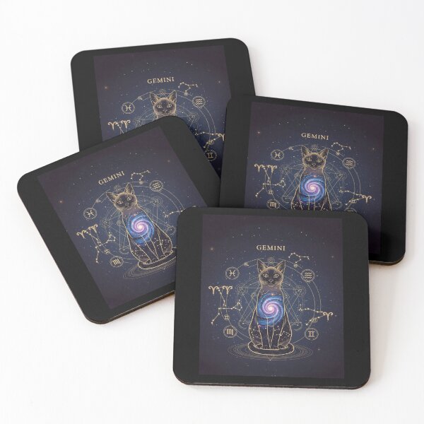 Item preview, Gemini Zodiac Cat – Celestial Astrology Cat, Cosmic Galaxy Cat Illustration designed and sold by saphira-art.