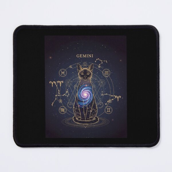 Item preview, Gemini Zodiac Cat – Celestial Astrology Cat, Cosmic Galaxy Cat Illustration designed and sold by saphira-art.