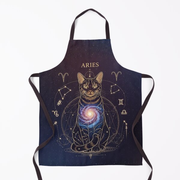 Item preview, Aries Zodiac Cat – Celestial Astrology Cat, Cosmic Galaxy Cat Illustration designed and sold by saphira-art.